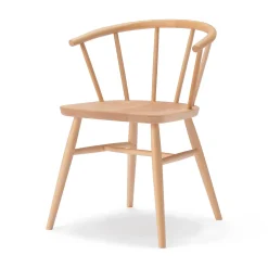 Muji Chaise en hêtre massif à pieds arrondis et accoudoirs