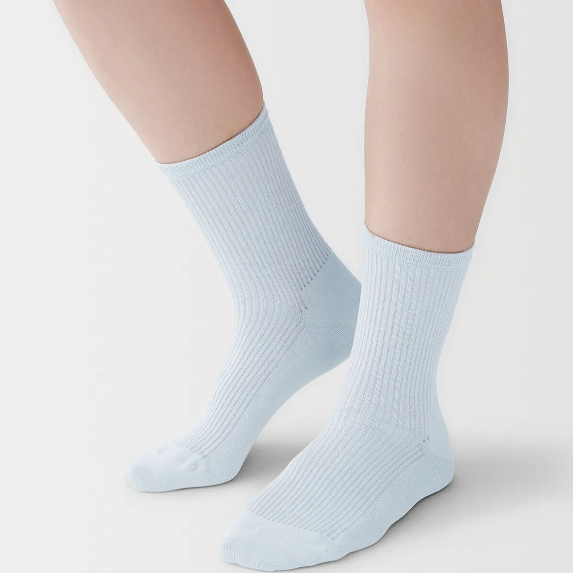 Sale Muji Chaussettes avec bord confortable et rayures pour femme