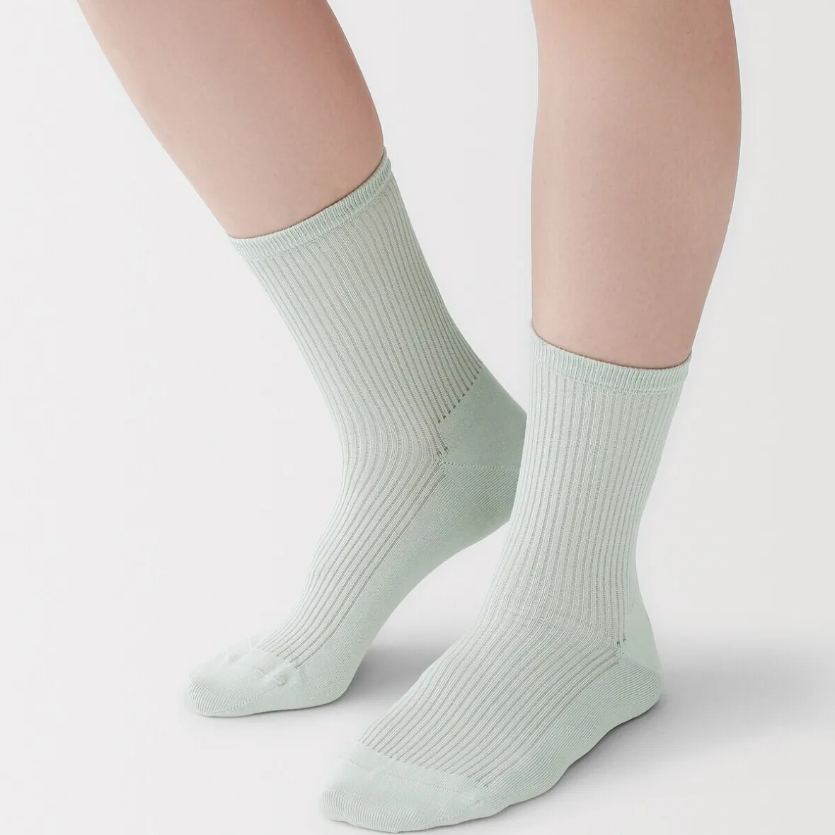 Sale Muji Chaussettes avec bord confortable et rayures pour femme