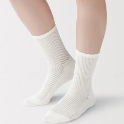 Sale Muji Chaussettes avec bord confortable et rayures pour femme
