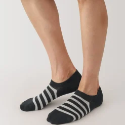Discount Muji Chaussettes basses à angle droit pour homme ‐ Rayé.
