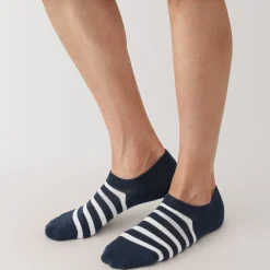 Discount Muji Chaussettes basses à angle droit pour homme ‐ Rayé.