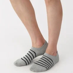 New Muji Chaussettes basses à angle droit pour homme ‐ Rayé