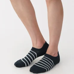 New Muji Chaussettes basses à angle droit pour homme ‐ Rayé