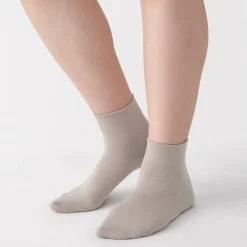 Outlet Muji Chaussettes cheville en modal mélangé à angle droit avec bord confortable pour femme