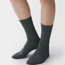 Sale Muji Chaussettes chic Argyle en coton mélangé pour homme