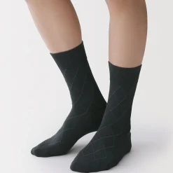 Sale Muji Chaussettes chic Argyle en coton mélangé pour homme