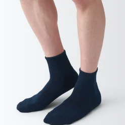 Muji Chaussettes courtes en peluche à angle droit pour homme