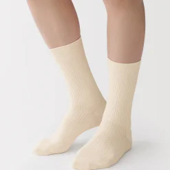 Discount Muji Chaussettes côtelées à angle droit pour homme