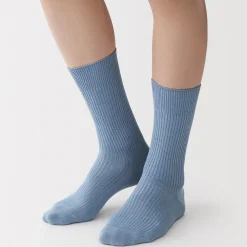 Discount Muji Chaussettes côtelées à angle droit pour homme
