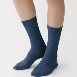Discount Muji Chaussettes côtelées à angle droit pour homme