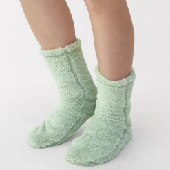 Online Muji Chaussettes d'intérieur en polyester recyclé et molleton Boa pour femme