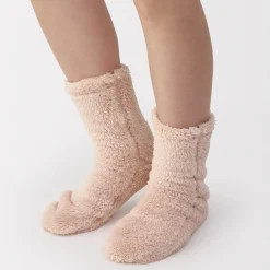 Online Muji Chaussettes d'intérieur en polyester recyclé et molleton Boa pour femme