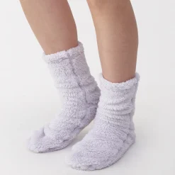 Online Muji Chaussettes d'intérieur en polyester recyclé et molleton Boa pour femme