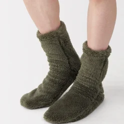 Clearance Muji Chaussettes d'intérieur en polyester recyclé et molleton Boa pour homme