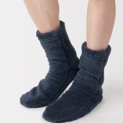 Clearance Muji Chaussettes d'intérieur en polyester recyclé et molleton Boa pour homme