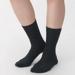 Outlet Muji Chaussettes en maille torsadée à angle droit