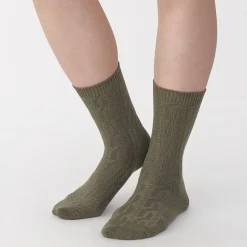 Outlet Muji Chaussettes en maille torsadée à angle droit