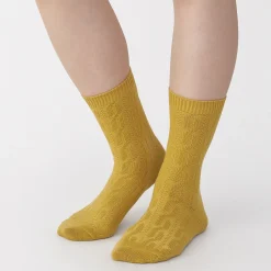 Outlet Muji Chaussettes en maille torsadée à angle droit