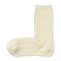 Outlet Muji Chaussettes en maille torsadée à angle droit
