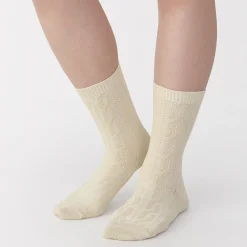 Outlet Muji Chaussettes en maille torsadée à angle droit