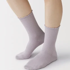 Sale Muji Chaussettes en modal mélangé à angle droit avec bord confortable pour femme