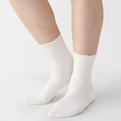 Sale Muji Chaussettes en modal mélangé à angle droit avec bord confortable pour femme