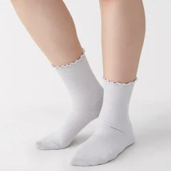 Sale Muji Chaussettes en modal mélangé à angle droit avec bord confortable pour femme