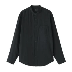 Sale Muji Chemise à col mao en double gaze de kapok mélangé pour homme