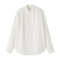 Sale Muji Chemise à col mao en double gaze de kapok mélangé pour homme