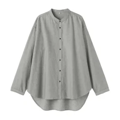 Best Muji Chemise à col montant en coton brossé pour femme
