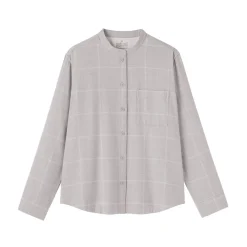 Sale Muji Chemise à col montant en flanelle brossée double femme