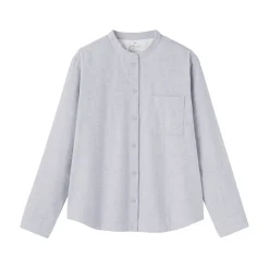 Sale Muji Chemise à col montant en flanelle brossée double femme