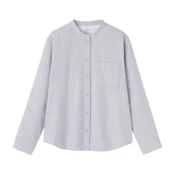 Sale Muji Chemise à col montant en flanelle brossée double femme