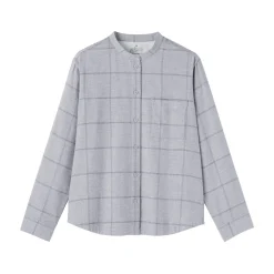 Sale Muji Chemise à col montant en flanelle brossée double femme