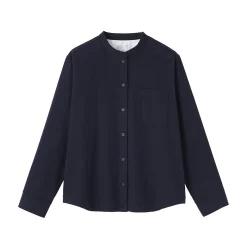Sale Muji Chemise à col montant en flanelle brossée double femme
