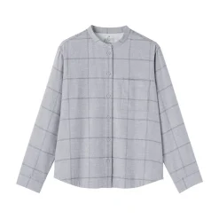 Sale Muji Chemise à col montant en flanelle brossée double femme