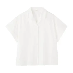 Muji Chemise à manches courtes en popeline de coton biologique pour femme
