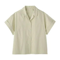 Muji Chemise à manches courtes en popeline de coton biologique pour femme