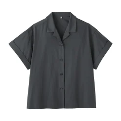 Muji Chemise à manches courtes en popeline de coton biologique pour femme