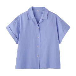 Muji Chemise à manches courtes en popeline de coton biologique pour femme