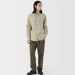 New Muji Chemise à manches longues en coton lavé homme