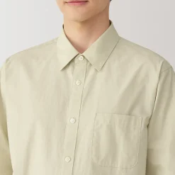 New Muji Chemise à manches longues en coton lavé homme