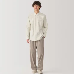 New Muji Chemise à manches longues en coton lavé homme