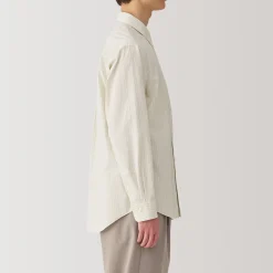 New Muji Chemise à manches longues en coton lavé homme
