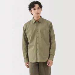 Muji Chemise à manches longues en coton lavé homme
