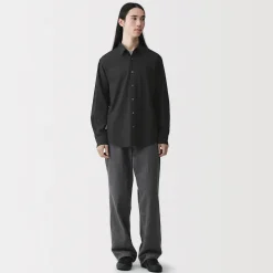 Hot Muji Chemise à manches longues en coton lavé homme