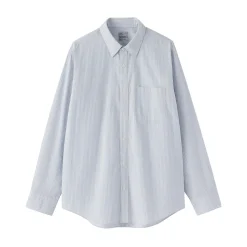 Hot Muji Chemise à manches longues en coton lavé homme