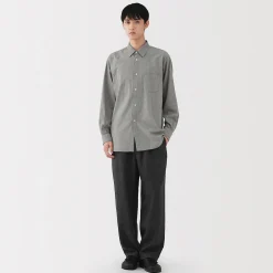 Muji Chemise en coton brossé pour homme