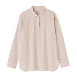 Hot Muji Chemise en coton délavé à mailles larges pour femme